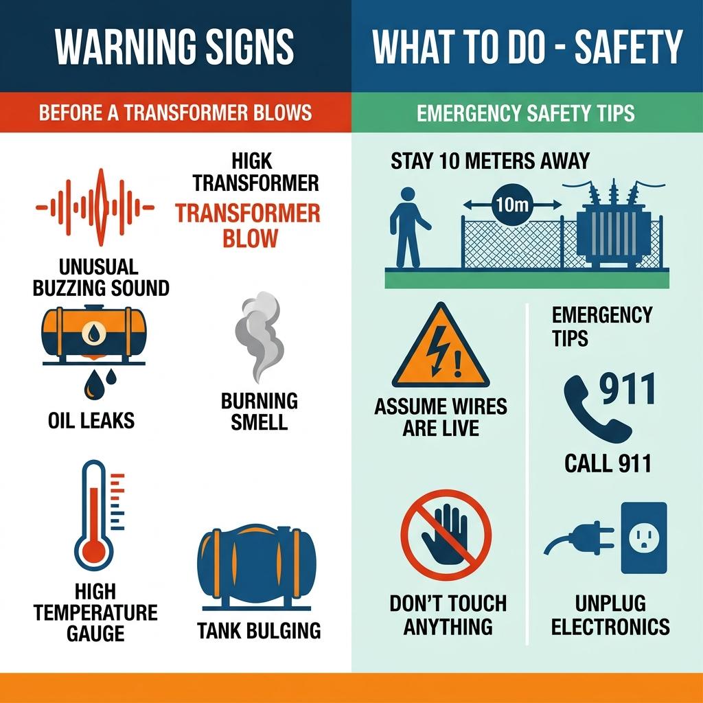 Warning Signs Before a Transformer Blows and Safety Tips